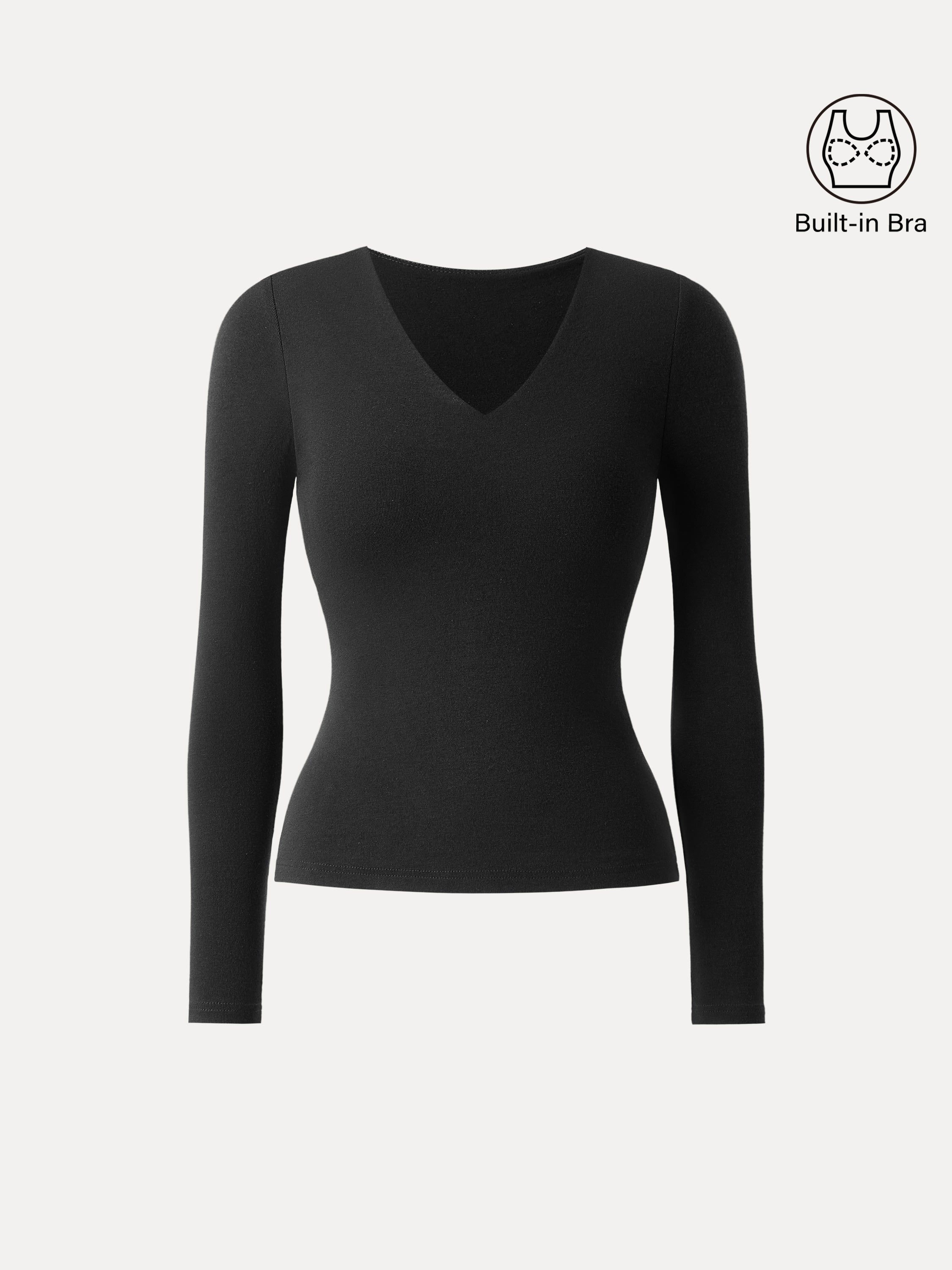 Eco-Mousse® V-Neck Long Sleeve Bra Top