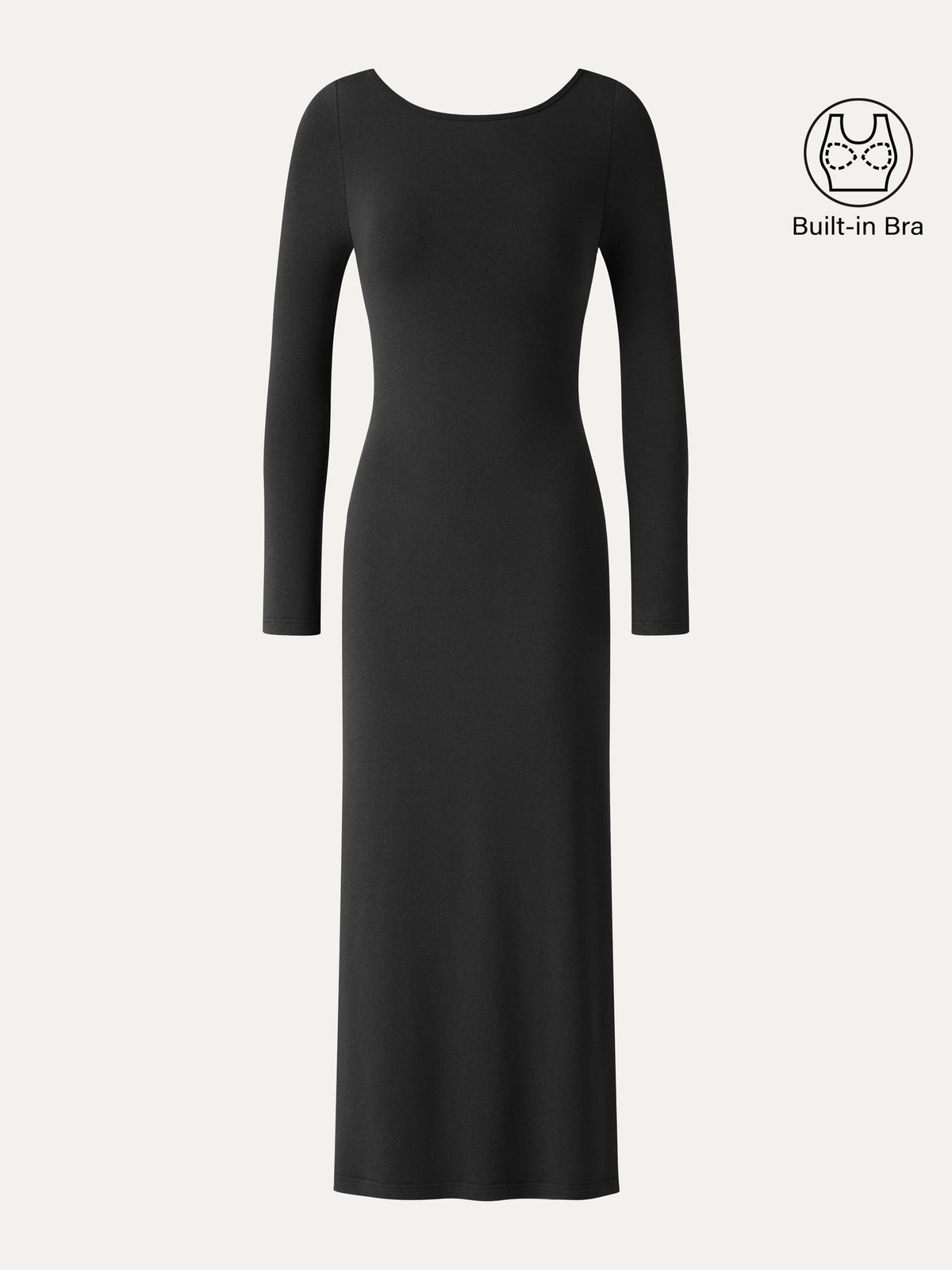 Eco-Mousse® Boatneck Open-Back Midi Bra Dress