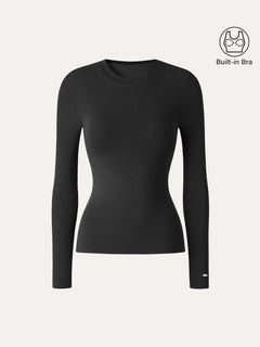 Crewneck Long Sleeve Bra Top