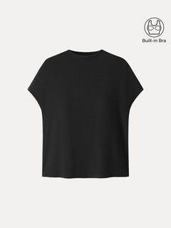 Eco-Mousse® Mock Neck Short Sleeve Bra Top