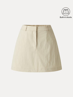 Lightweight Water-Repellent High-Rise Fly-Front Skort