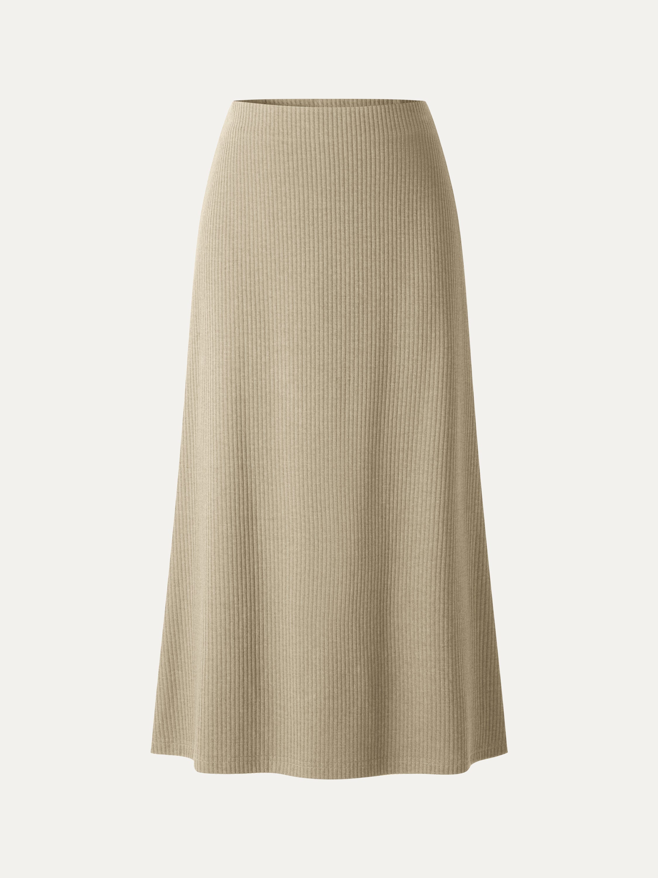 Textured Cotton Blend Mid-Rise A-Line Midi Skirt