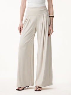 Sandwashed Super Flowy Tucked Palazzo Pant with Pockets