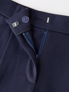Ponte Low-Rise Straight Leg Ankled Pants with Pockets