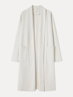 Modal Spacer Knit Shawl Collar Pocketed Long Cardigan