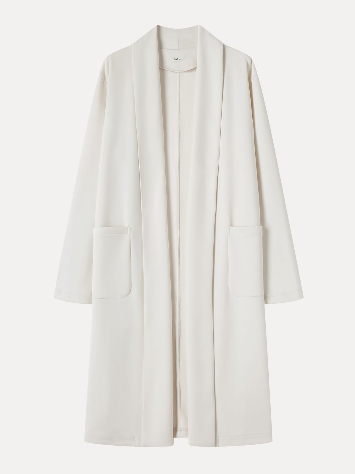 Modal Spacer Knit Shawl Collar Pocketed Long Cardigan