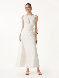 2Pcs Set Boatneck Top & Maxi Flared Pull-On Skirt