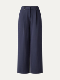 Ponte Low-Rise Straight Leg Ankled Pants with Pockets