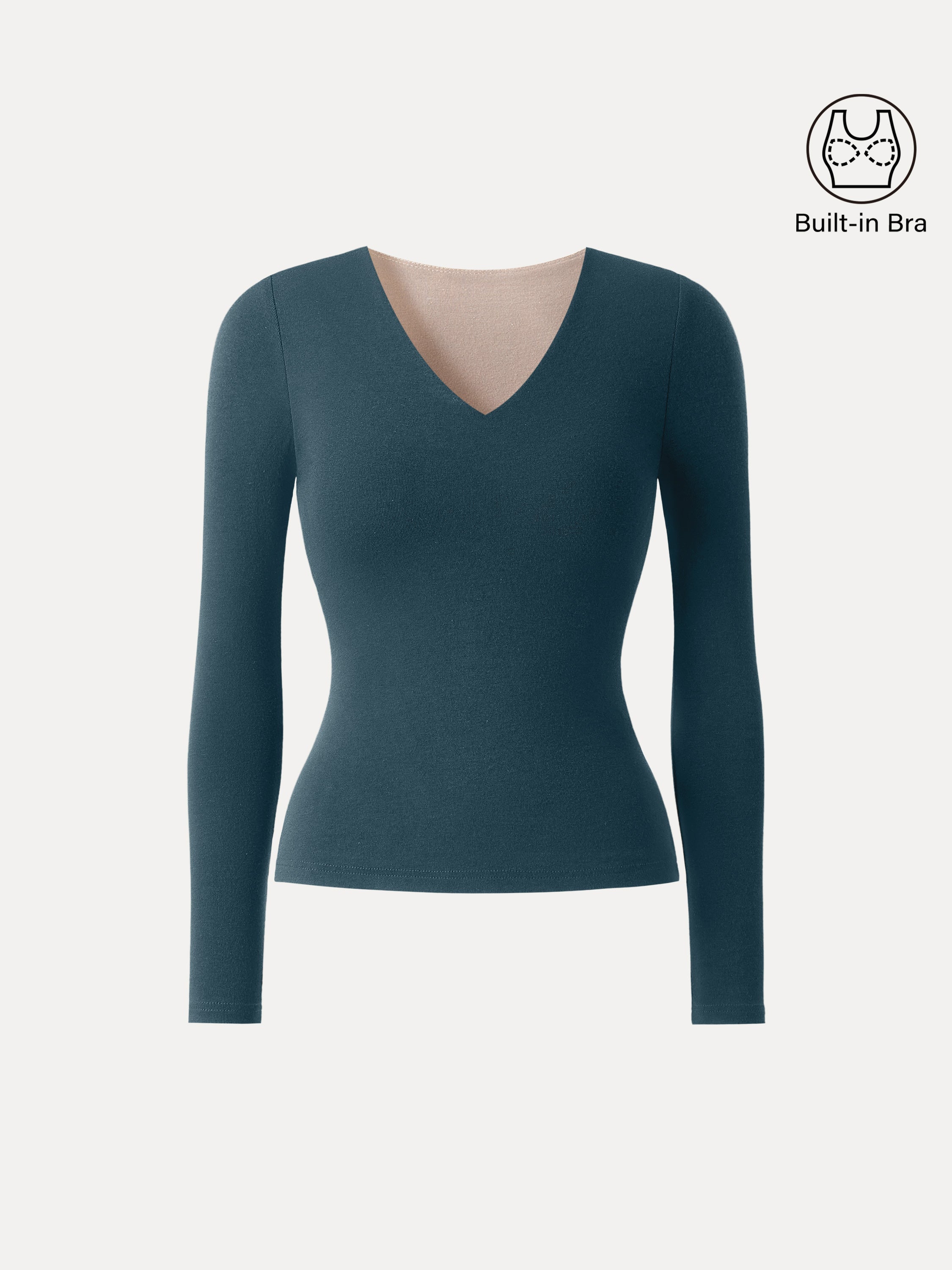 Eco-Mousse® V-Neck Long Sleeve Bra Top
