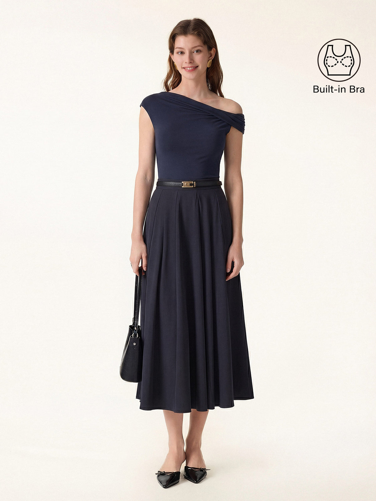 2Pcs Set Multi-wear Bra Top & Volume Skirt with Pockets