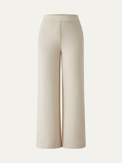 Textured Mid Rise Pull-on Straight Pant with Pockets
