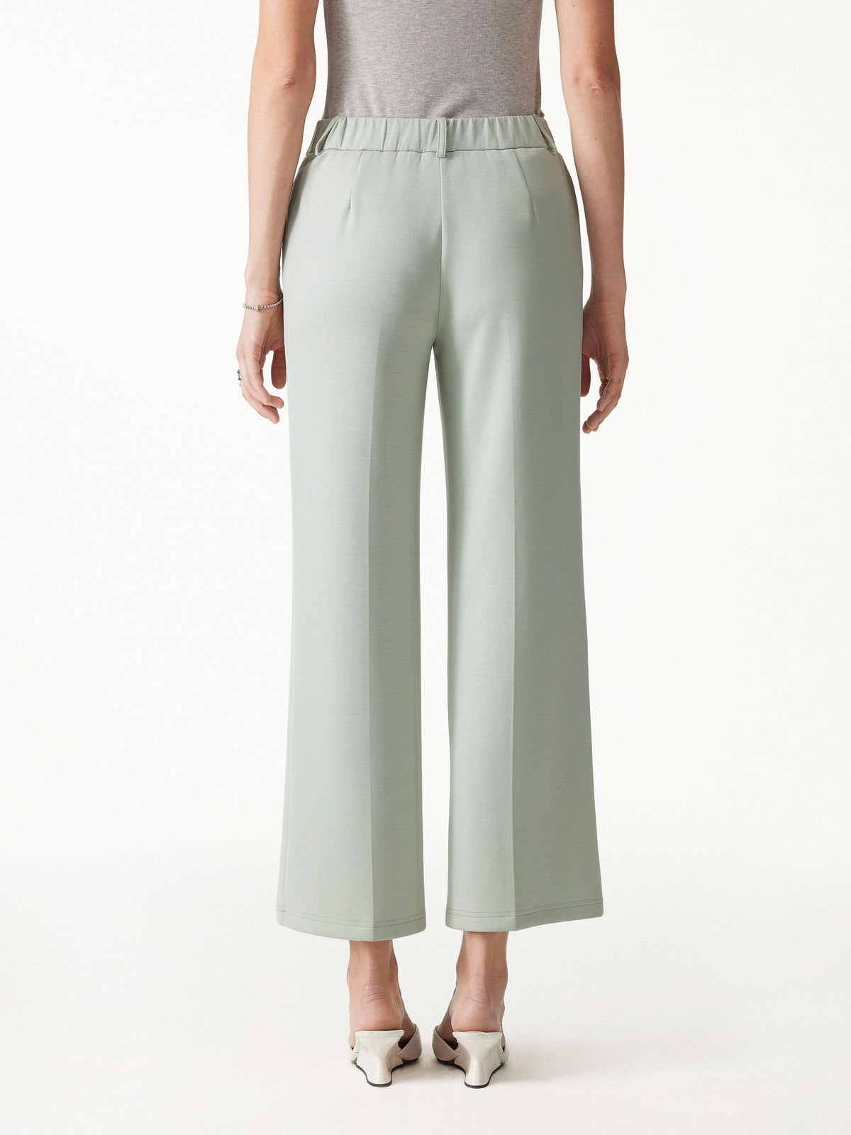 Lyocell Spacer Knit Cropped Straight-Leg Pants with Pockets