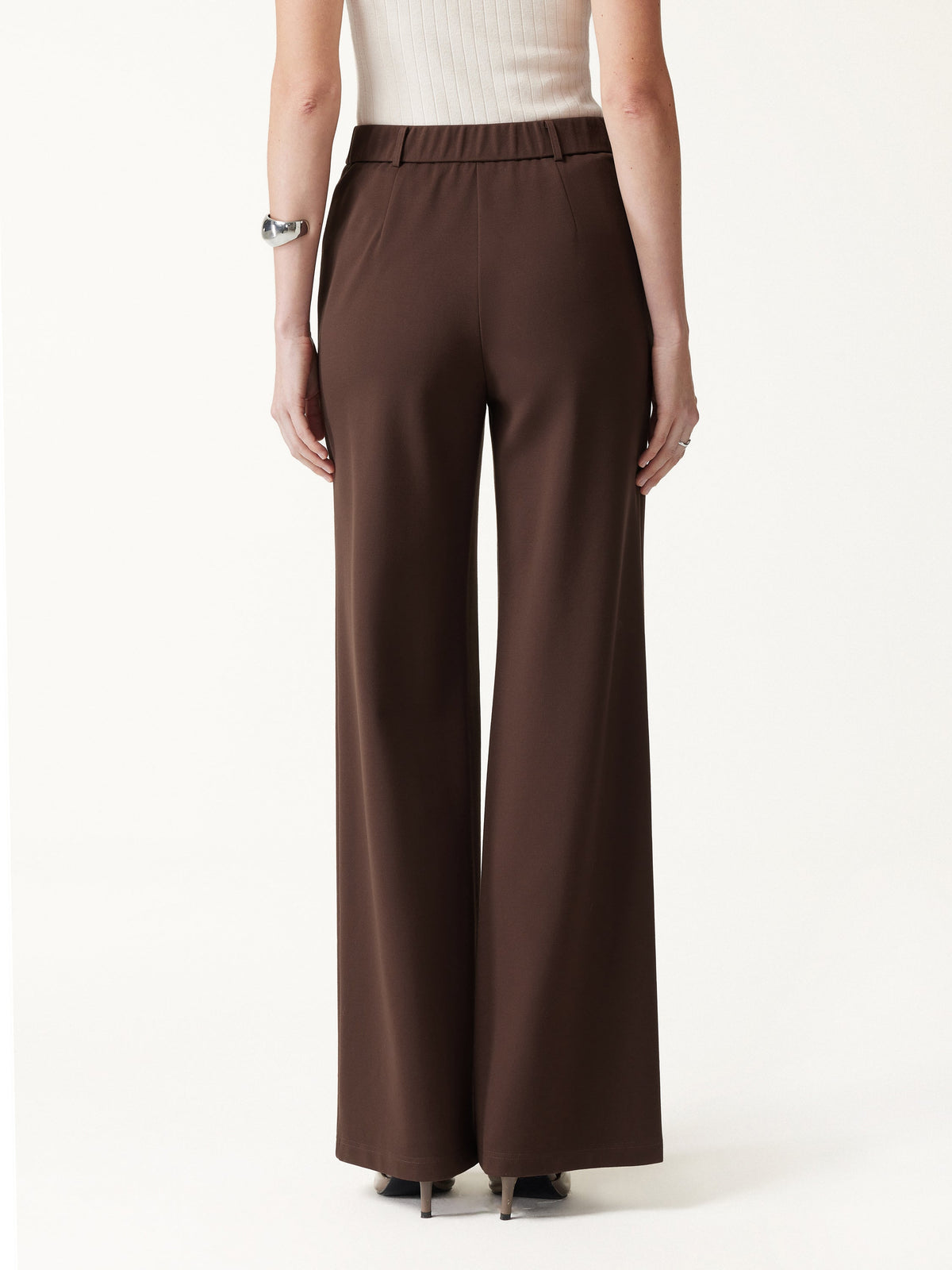 Ponte Mid-Rise Wide-Leg Pants with Pockets