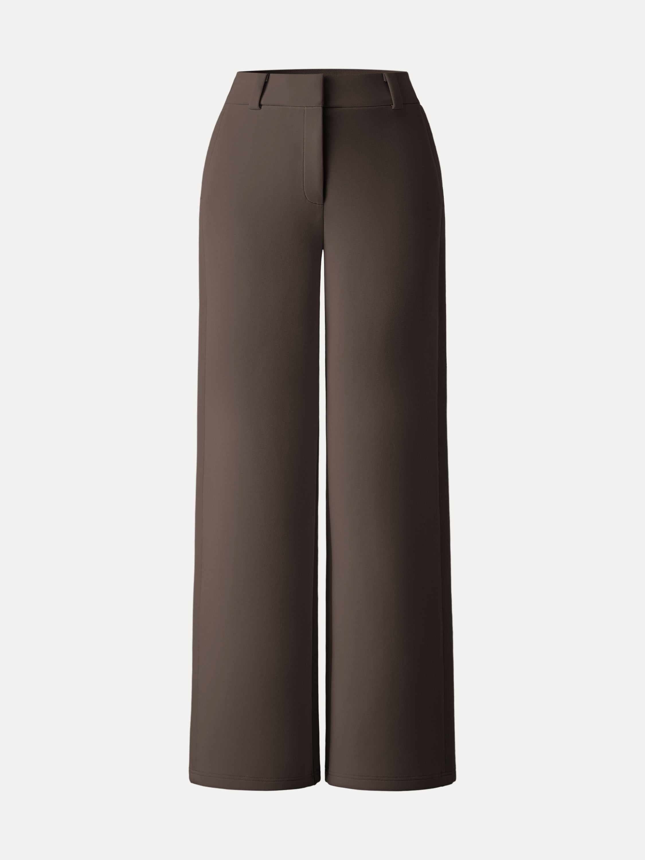 Stretchy Mid Rise Wide Leg Trouser