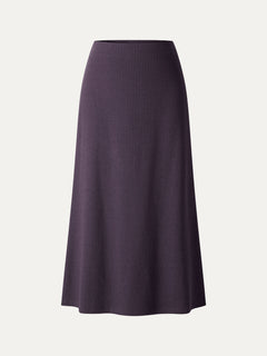 Textured Cotton Blend Mid-Rise A-Line Midi Skirt
