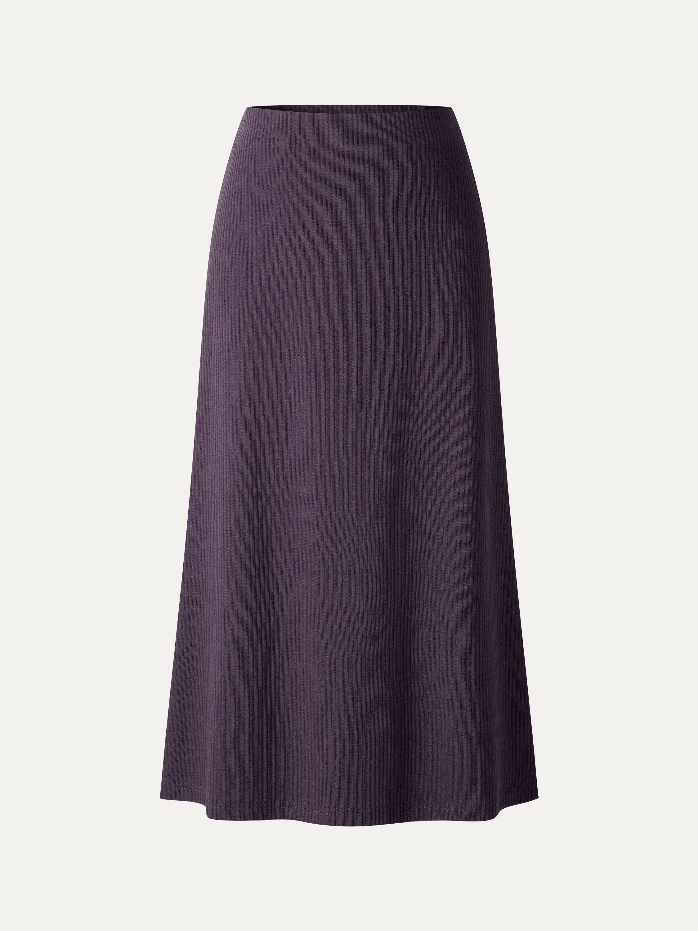 Textured Cotton Blend Mid-Rise A-Line Midi Skirt