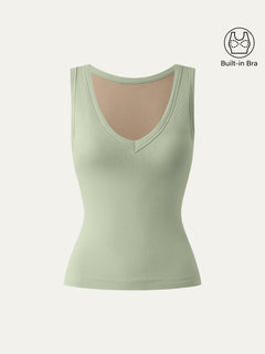 Stretchy V-neck Cotton New Airy Bra Tank