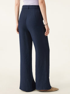 2Pcs Set V-neck Sleeveless Top & Mid Rise Flared Pant with Pockets
