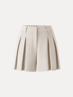 Sandwashed Modal High Rise A-Line Pleated Shorts