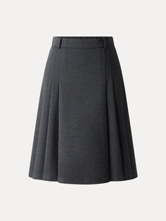Ponte High-Rise Tucked Knee-Length Skirt