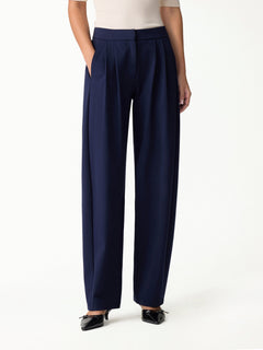 Ponte Low-Rise Ankled Barrel Pants with Pockets
