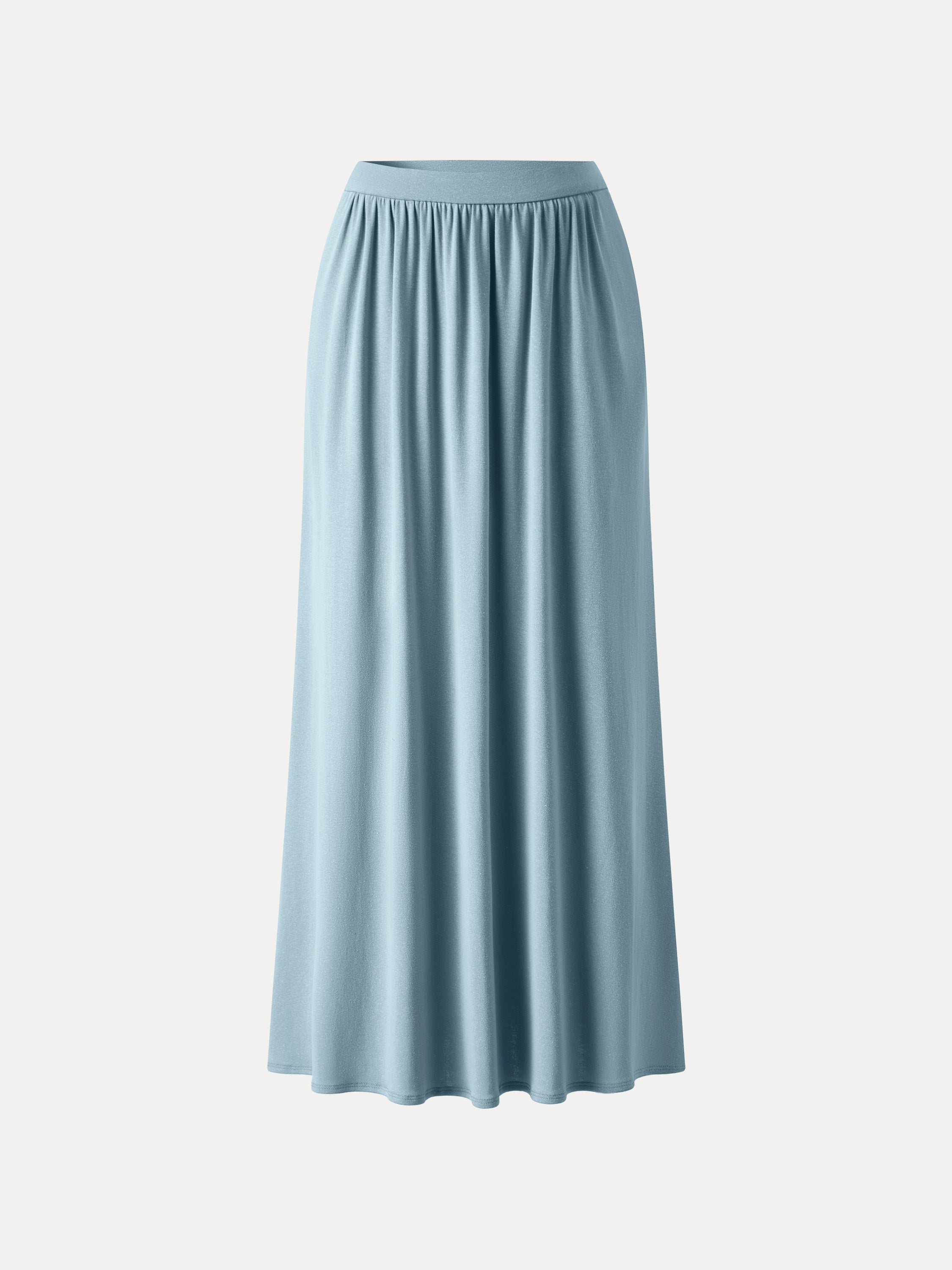 Linen Knit Gathered A-Line Maxi Skirt with Pockets