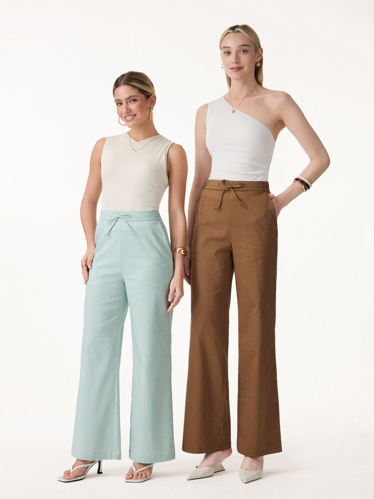 Drawstring Wide Leg Pant with Pockets