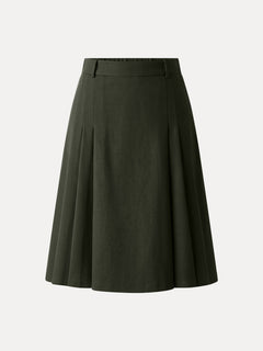 Ponte High-Rise Tucked Knee-Length Skirt