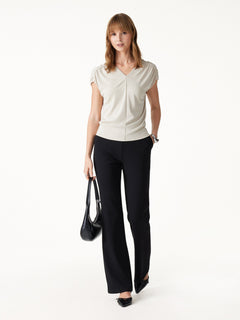 Ponte High-Rise Slim Flared Pants with Pockets