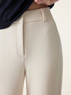 Stretchy Mid Rise Wide Leg Trouser