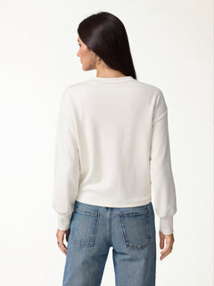 Modal Spacer Knit V-Neck Long Sleeve Button-Down Cardigan