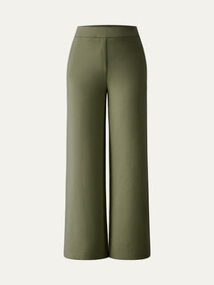 Textured Mid Rise Pull-on Straight Pant with Pockets