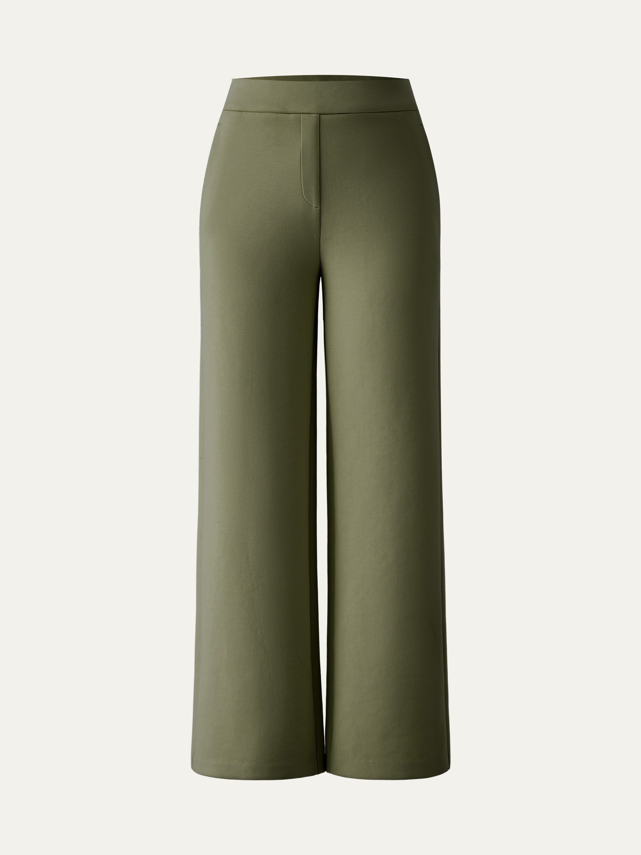 Textured Mid Rise Pull-on Straight Pant with Pockets