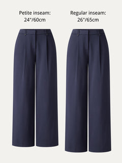Ponte Low-Rise Straight Leg Ankled Pants with Pockets