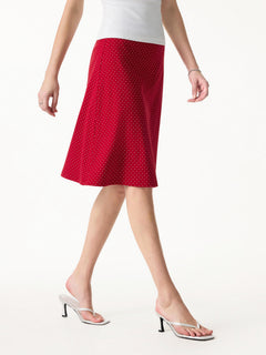 Stretch Cotton Polka Dot A-Line Flare Skirt Limited Edition