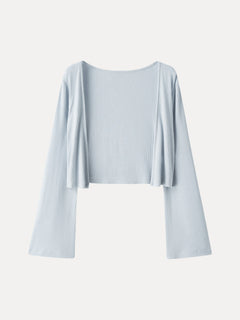 Soft Bell Sleeve Cropped Cardigan