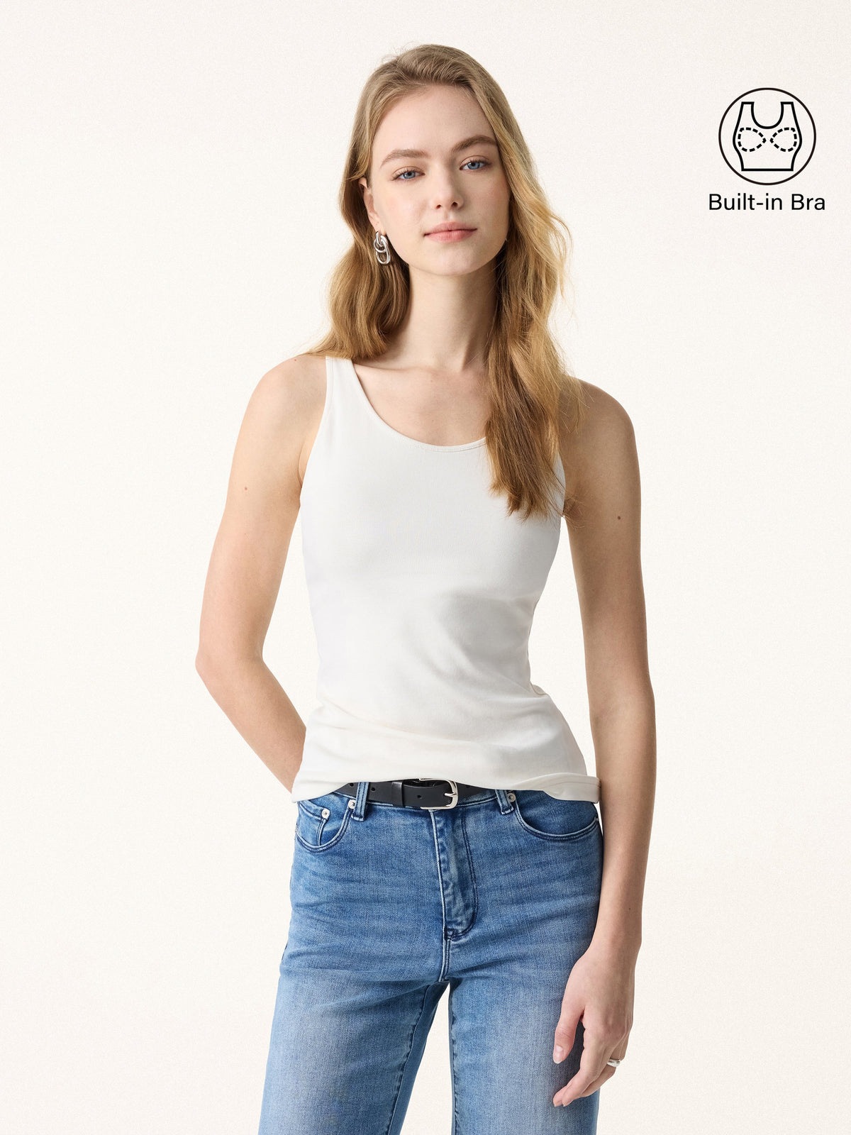 Cotton Lyocell U-Neck Bra Tank