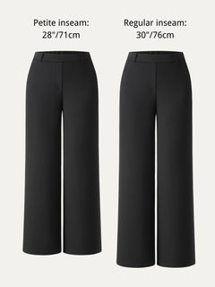 Ponte Mid-Rise Wide-Leg Pants with Pockets