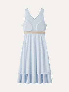 Stretch Ponte V-Neck A-Line Midi Bra Dress