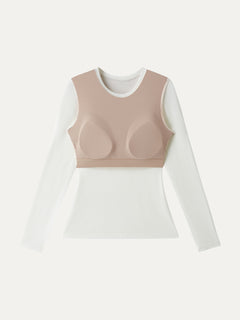 Crewneck Long Sleeve Bra Top