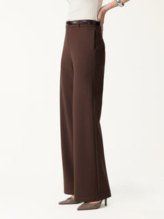 Ponte Mid-Rise Wide-Leg Pants with Pockets