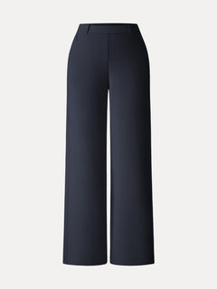 Stretch Cotton Blend Slimming High Rise Wide Leg Pant