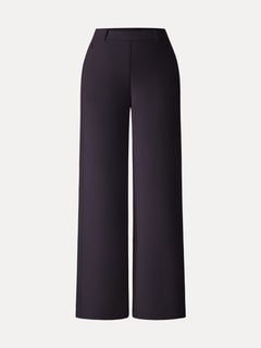 Stretch Cotton Blend Slimming High Rise Wide Leg Pant