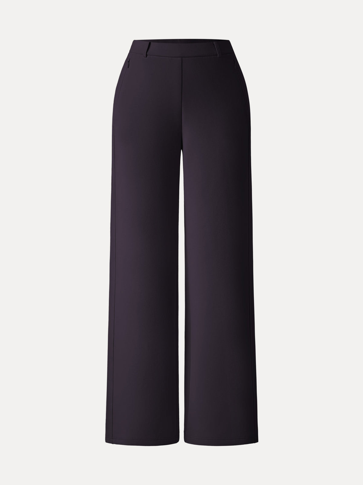 Stretch Cotton Blend Slimming High Rise Wide Leg Pant