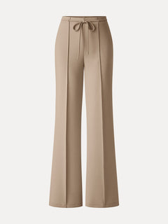Lyocell Spacer Knit High-Rise Flare Pants with Pockets