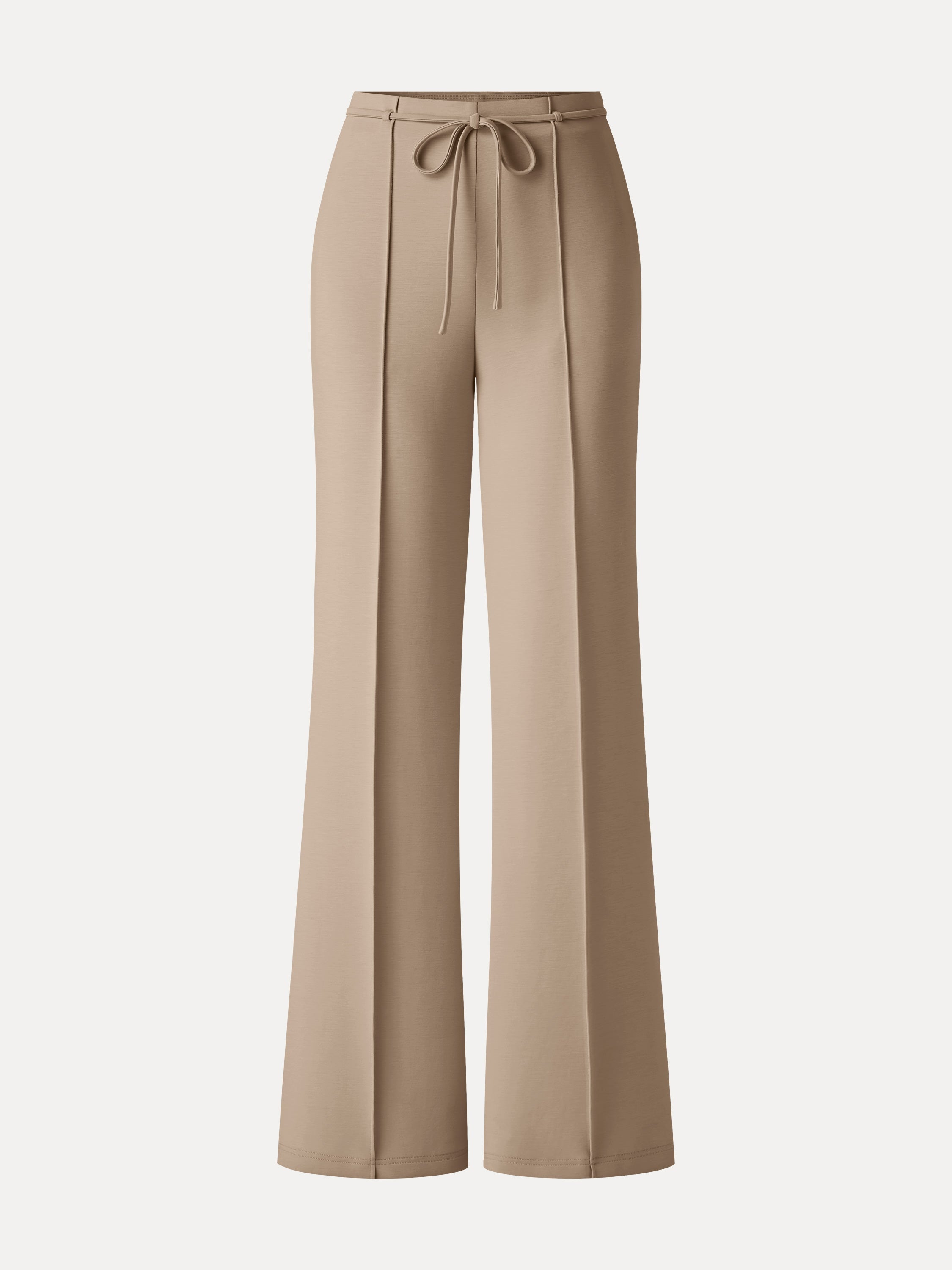 Lyocell Spacer Knit High-Rise Flare Pants with Pockets