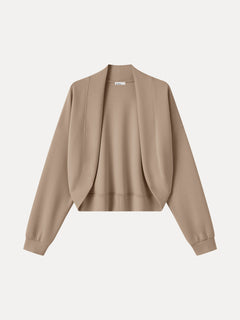 Lyocell Spacer Knit Long Sleeve Drop-Shoulder Shrug Cardigan