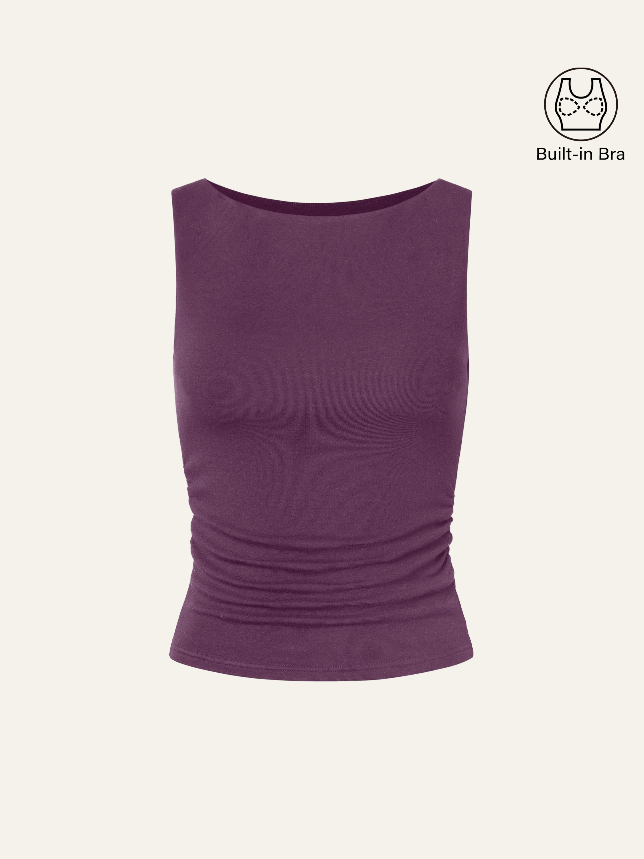 Boat Neck Bra Tank Top