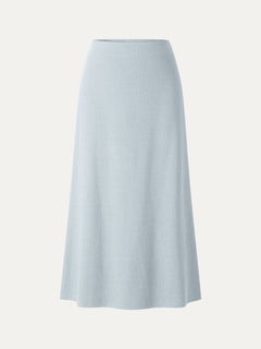 Textured Cotton Blend Mid-Rise A-Line Midi Skirt
