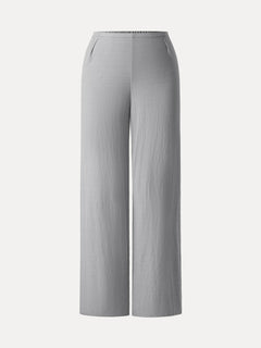 Breathable Cotton-linen Mid Rise Straight Leg Pant